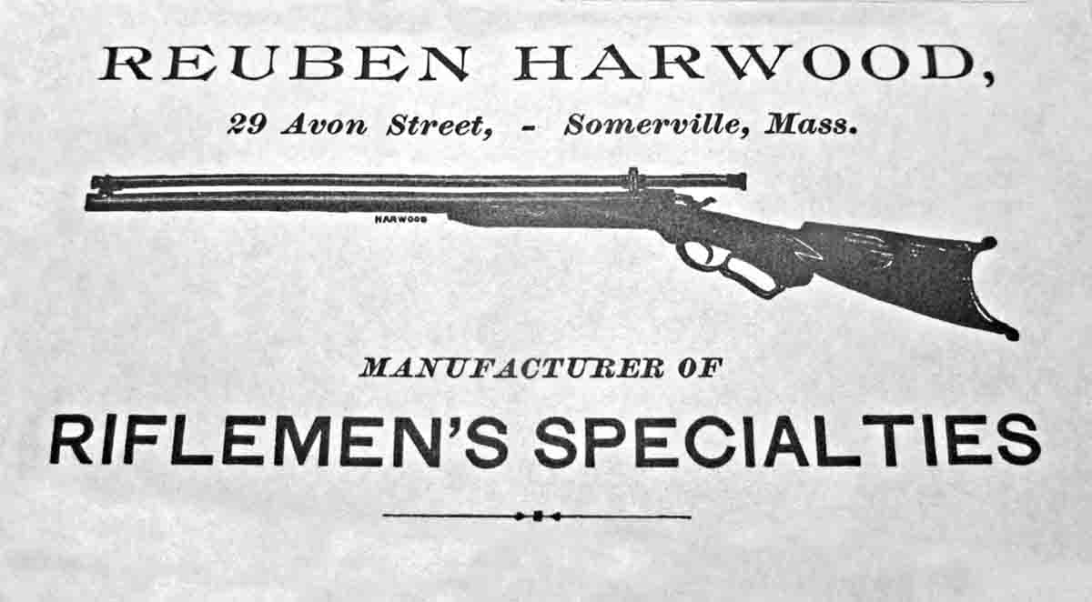 Reuben Harwood advertisement in the 1895 Ideal Handbook.